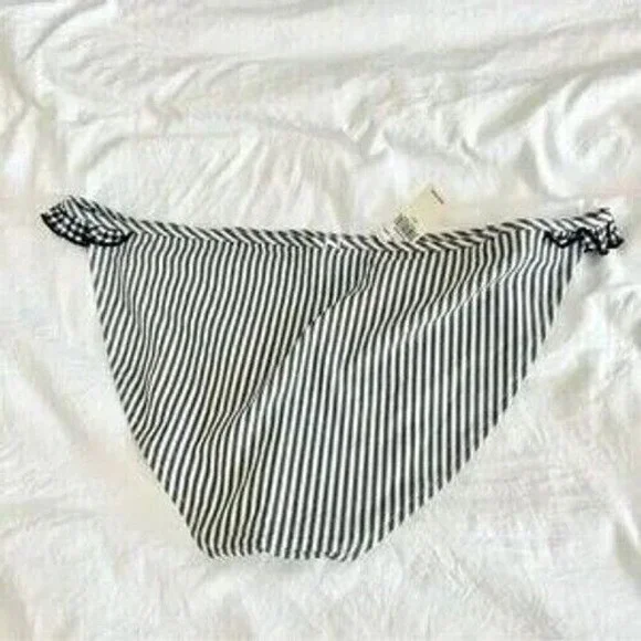 Aerie Striped Bikini Bottoms Ruffle Trim Swim Bottoms Beach Summer S - Picture 4 of 4